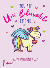 Printable Unicorn Valentine's Day Cards, Cute Classroom Valentine's Day Cards for Kids, Rainbow Magic Kids Valentines, Girls Valentines, Valentine cards for kids classrooms, Gift Tags