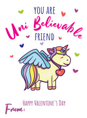 Printable Unicorn Valentine's Day Cards, Cute Classroom Valentine's Day Cards for Kids, Rainbow Magic Kids Valentines, Girls Valentines, Valentine cards for kids classrooms, Gift Tags