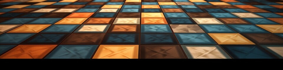 floor coverings Banner. Creative abstract pattern angled carpet squares, 