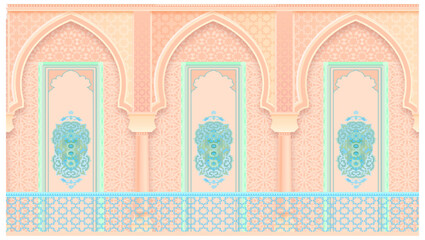 Realistic oriental Royal arches vector illustration file.