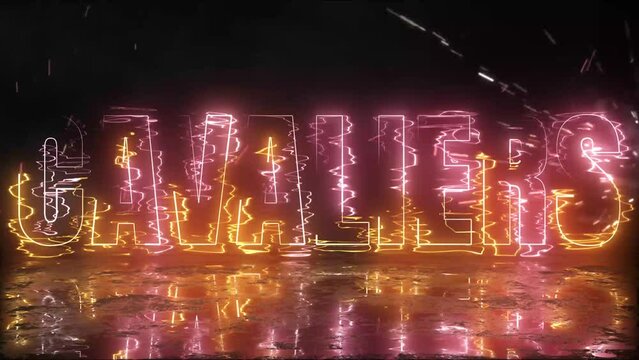 Cavaliers Basketball Electric Text 4K Animation Background Or Intro