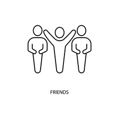 Friends concept line icon. Simple element illustration. Friends concept outline symbol design.