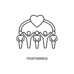 togetherness concept line icon. Simple element illustration. togetherness concept outline symbol design.