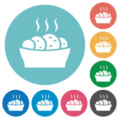 Fresh cake flat round icons