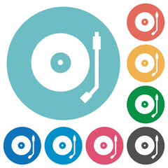 Turntable flat round icons