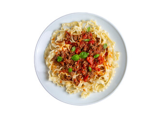 Mafalde or Mafalda or Mafaldine Pasta Bolognese