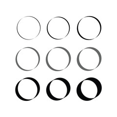 set of round buttons,  round circle logo design 