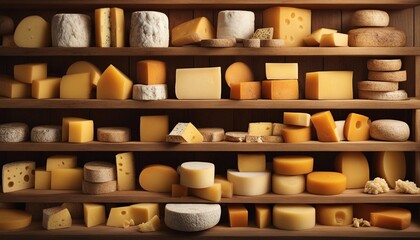 Obraz na płótnie Canvas various types of cheese on wooden background 