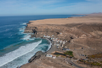 aerial view on the coast of fuerteventura island