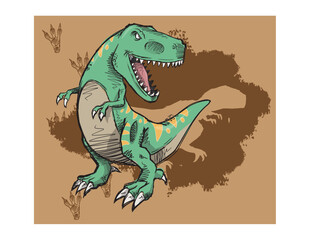 tyrannosaurus dinosaur illustration vector art design