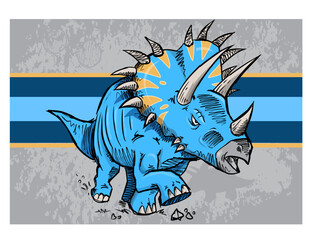 Triceratops Dinosaur Vector Illustration Art Design