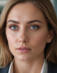 Fototapeta premium Leadership Vision: Beautiful businesswoman CEO Charting the Corporate Course