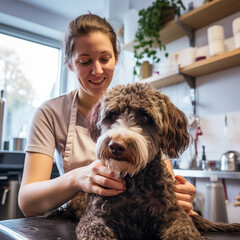 Pet Perfection: A Grooming Maestro's Touch on a Lagotto Romagnolo