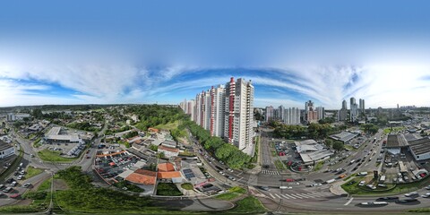 Foto esfera de prédios, 360 graus