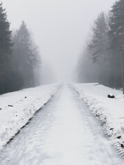Obraz premium winter road in the snow