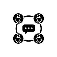 friend circle concept line icon. Simple element illustration. friend circle concept outline symbol design.