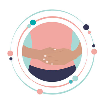 Stomach ache cramps graphic icon symbol