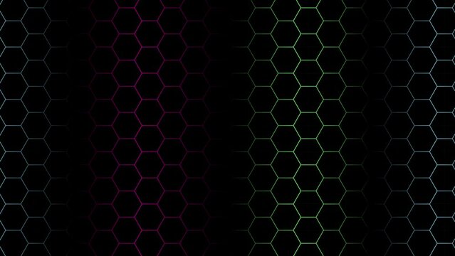 Hexagon and RGB lights background