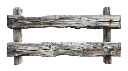 Naklejka premium Rustic Wooden Fence on Transparent Background