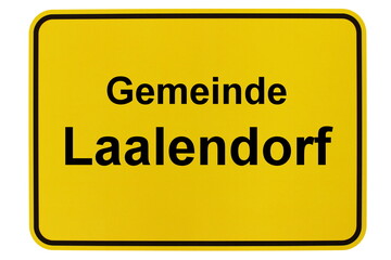 Illustration eines Ortsschildes der Gemeinde Laalendorf in Mecklenburg-Vorpommern