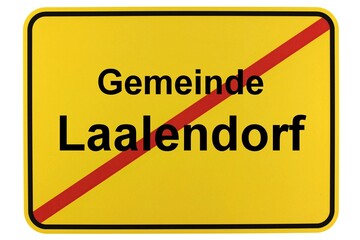 Illustration eines Ortsschildes der Gemeinde Laalendorf in Mecklenburg-Vorpommern