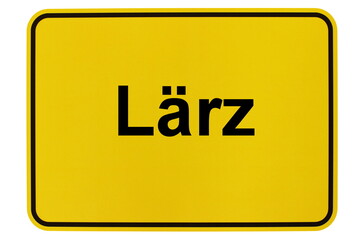 Illustration eines Ortsschildes der Gemeinde Lärz in Mecklenburg-Vorpommern
