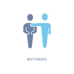 best friends concept line icon. Simple element illustration. best friends concept outline symbol design.