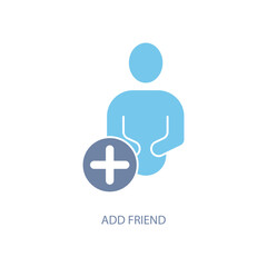 add friend concept line icon. Simple element illustration. add friend concept outline symbol design.