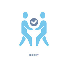 buddy concept line icon. Simple element illustration. buddy concept outline symbol design.