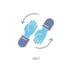 help concept line icon. Simple element illustration. help concept outline symbol design.