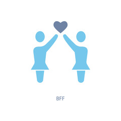 bff concept line icon. Simple element illustration. bff concept outline symbol design.