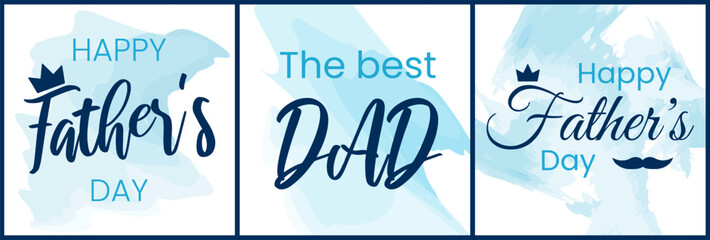 Happy father's days cards. Blue card.