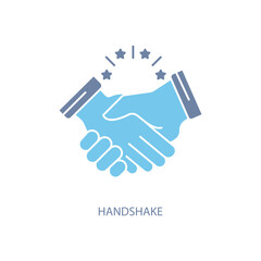 handshake concept line icon. Simple element illustration. handshake concept outline symbol design.