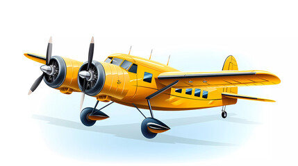 Obraz premium An airplane is flying in the air on a white background