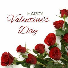 bouquet of roses with card_ Happy Valentines Day_ Valentines day card