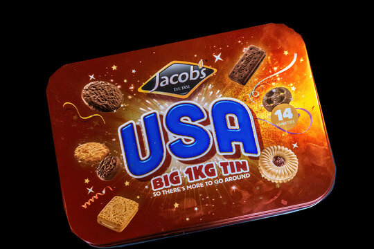 A tin of Jacobs USA Assorted biscuits a staple in Irish homes at Christmas time