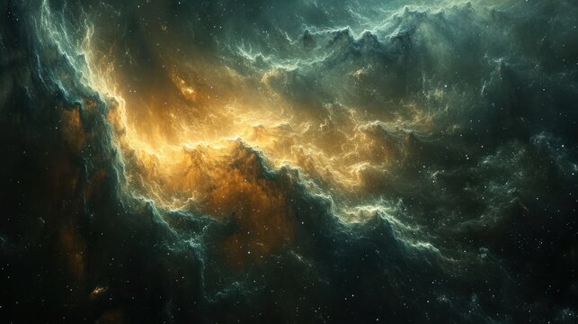  an image of a space scene with a lot of stars in the sky and a lot of clouds in the sky.