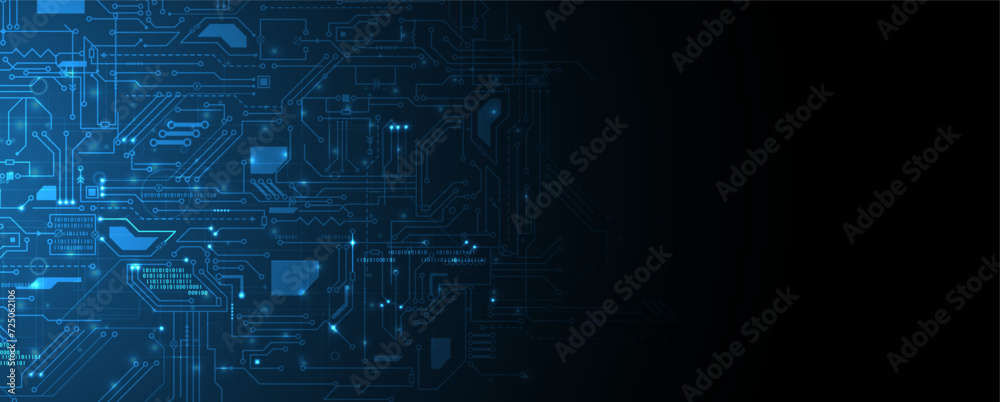 Poster Abstract futuristic circuit computer internet technology board business dark background