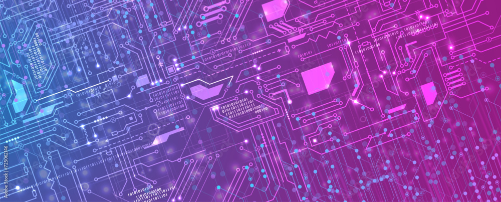 Aufkleber Abstract futuristic circuit computer internet technology board business dark background
