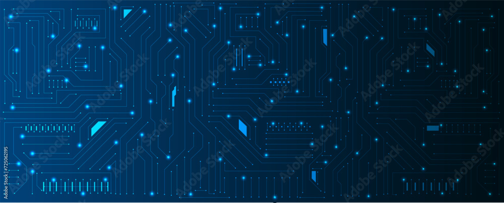 Poster Abstract futuristic circuit computer internet technology board business dark background
