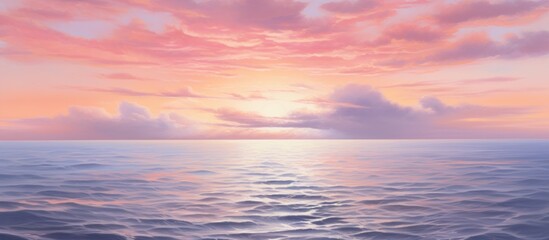 beautiful pink sunrise over sea
