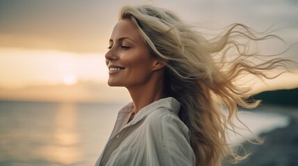 Fototapeta premium Seaside Serenity at Sunset