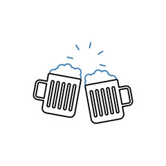 cheers concept line icon. Simple element illustration. cheers concept outline symbol design.