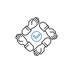 unity concept line icon. Simple element illustration. unity concept outline symbol design.