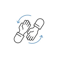 Fototapeta premium help concept line icon. Simple element illustration. help concept outline symbol design.