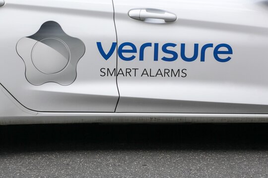 Aarhus, Denmark- August 6, 2020: Verisure, formerly known as Securitas Direct is a security company based in Versoix, close to Geneva in Switzerland and active in Europe and South America