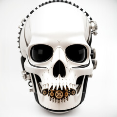 Skull in steampunk style. Abstract illustration. AI generated.
