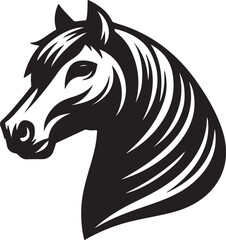horse head vector art icon design