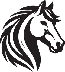 horse head vector art icon design