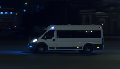 Minibus Driving Night City